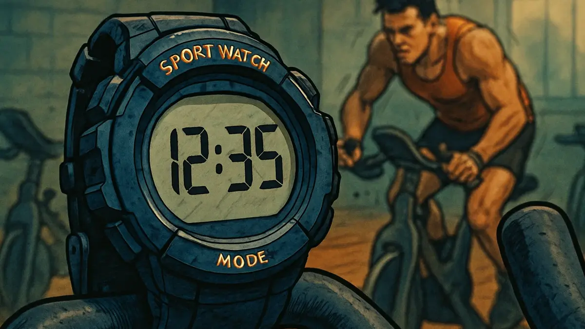 Una persona che corre intensamente su una cyclette