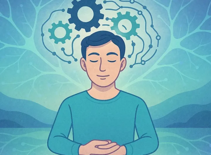 Una persona serena in meditazione