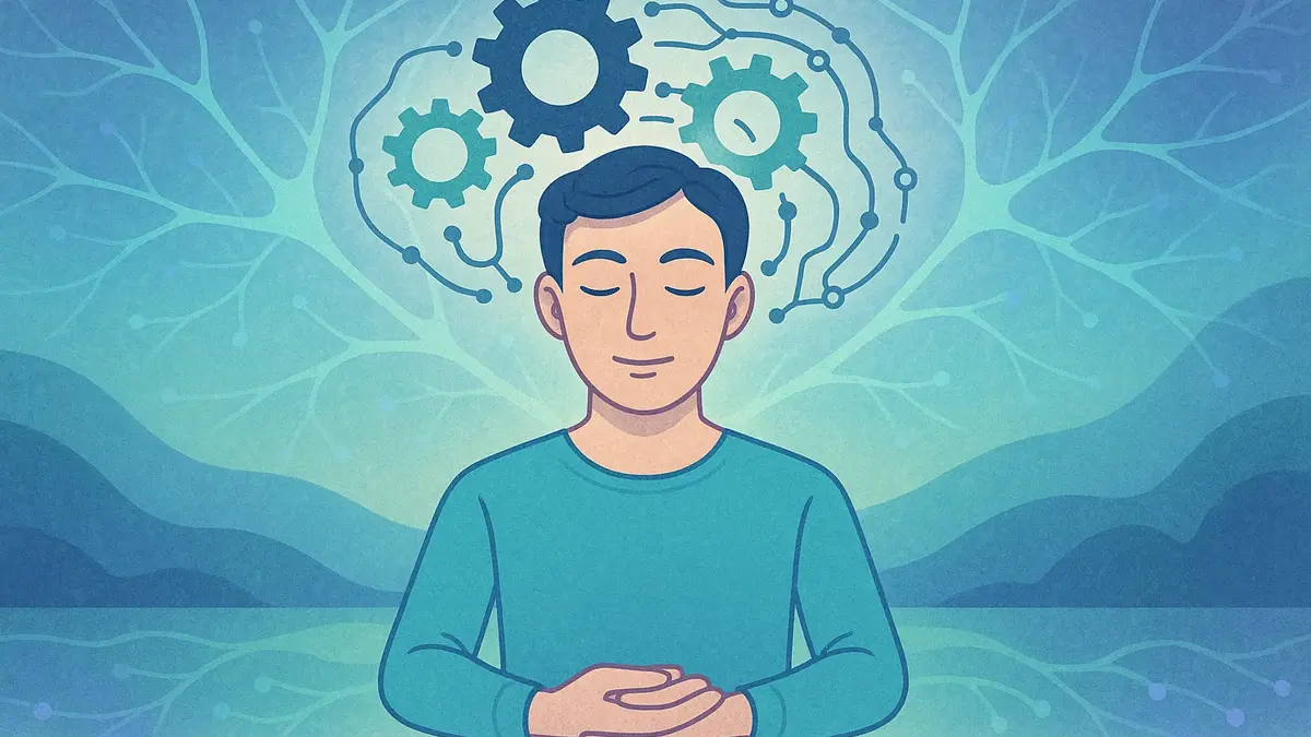 Una persona serena in meditazione