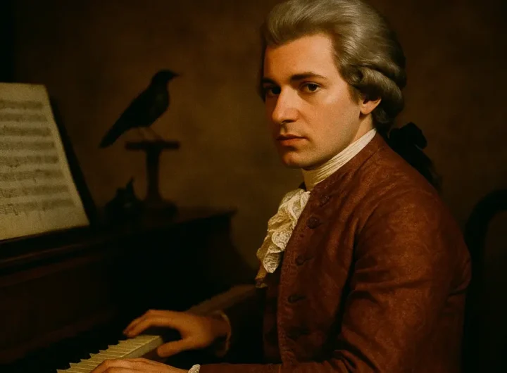 Wolfgang Amadeus Mozart al clavicembalo